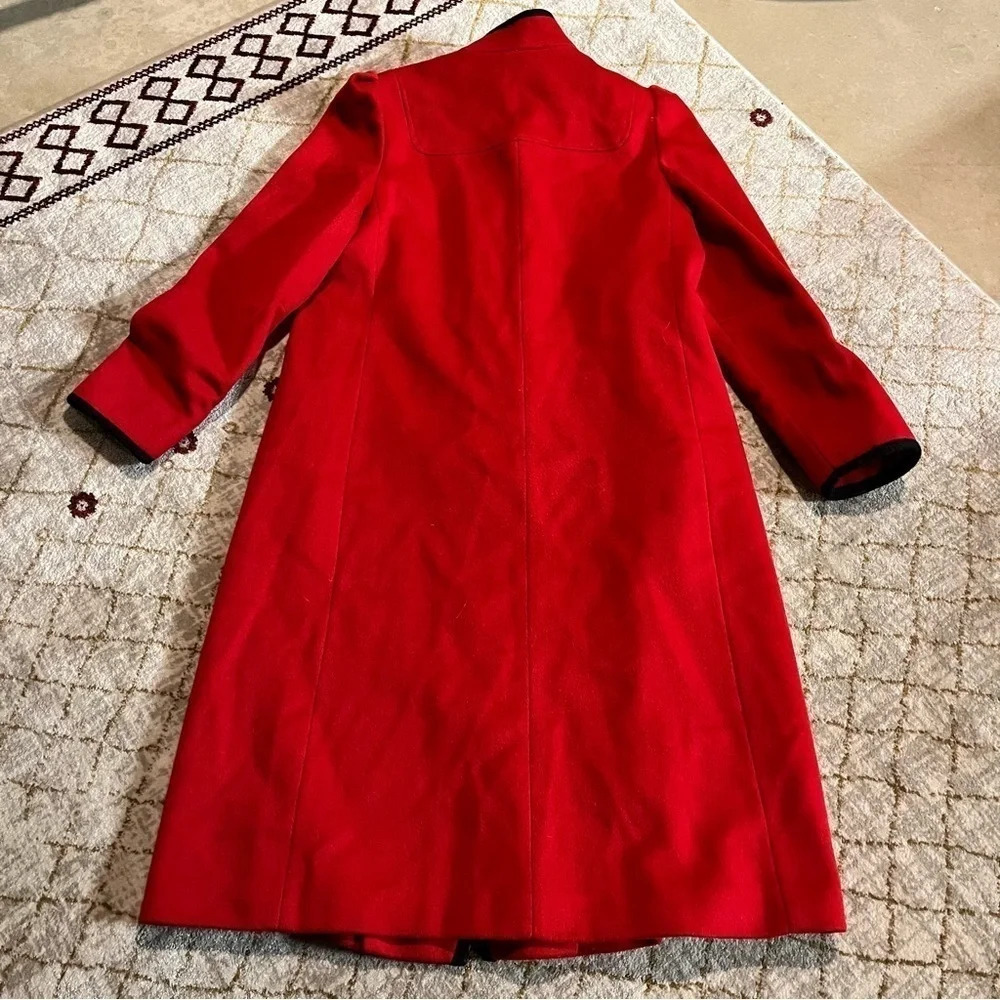 Vintage Worumbo a Stevens Fabric Fashioned by Jill Jr. 100% Wool Red Pea Coat - Picture 8 of 11